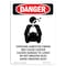 Signmission OSHA Danger Sign, 24" Height, Rigid Plastic, PORTRAIT Contains Asbestos Fibers, Portrait OS-DS-P-1824-V-2052 - alternate 1